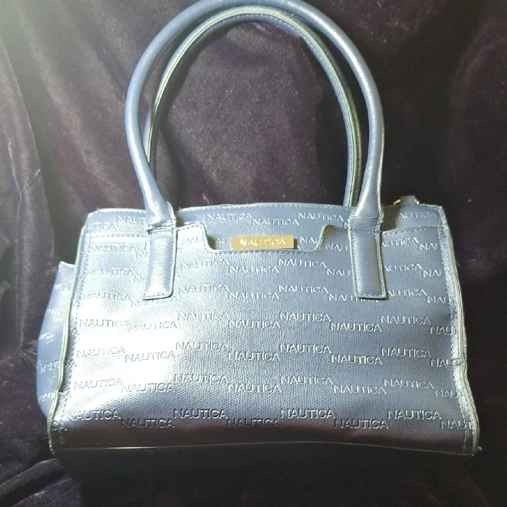 Nautica Blue Satchel Bag with Modern Structured Design